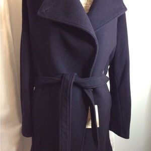 Roberto Cavali Blue Belted Wool Coat size 44